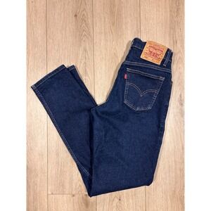 Levis 550 Womens Relaxed Fit Tapered Leg Jeans Dark Wash High Rise Size 6 Reg L